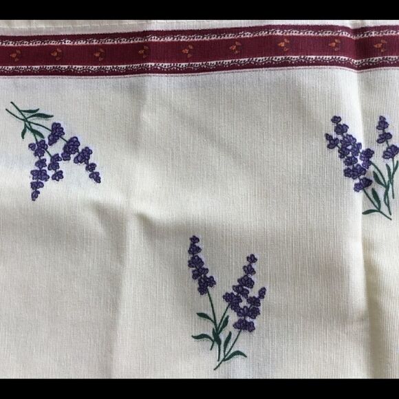 4 soft yellow and red border napkin serviettes lavender flowers - Picture 3 of 7